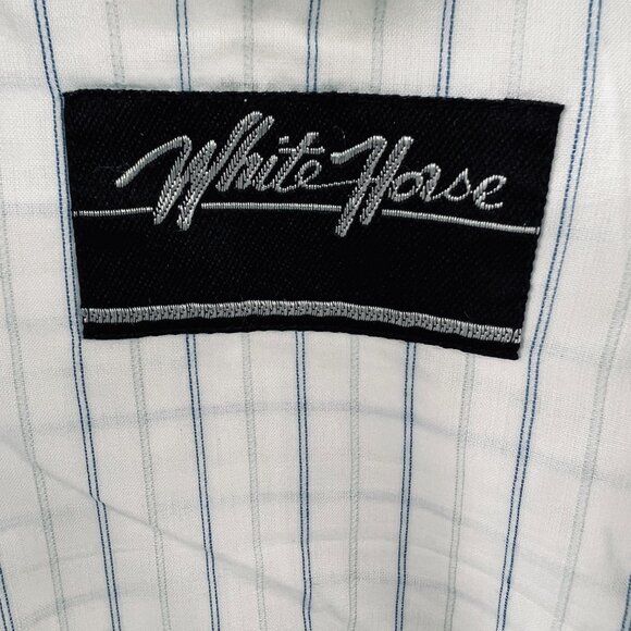 White Horse Mens Western Shirt 2XXL Blue Striped Pearl Snap Long Sleeve Pocket - Picture 4 of 9